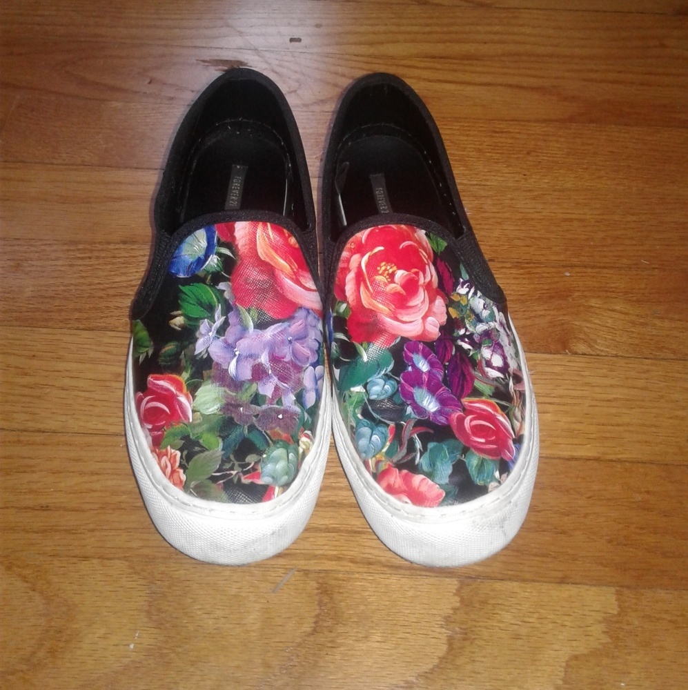Floral slip-on sneakers